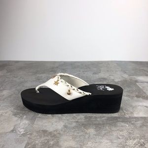 NIB JELLYPOP Nautical Wedge Flip Flop Thong Sandal